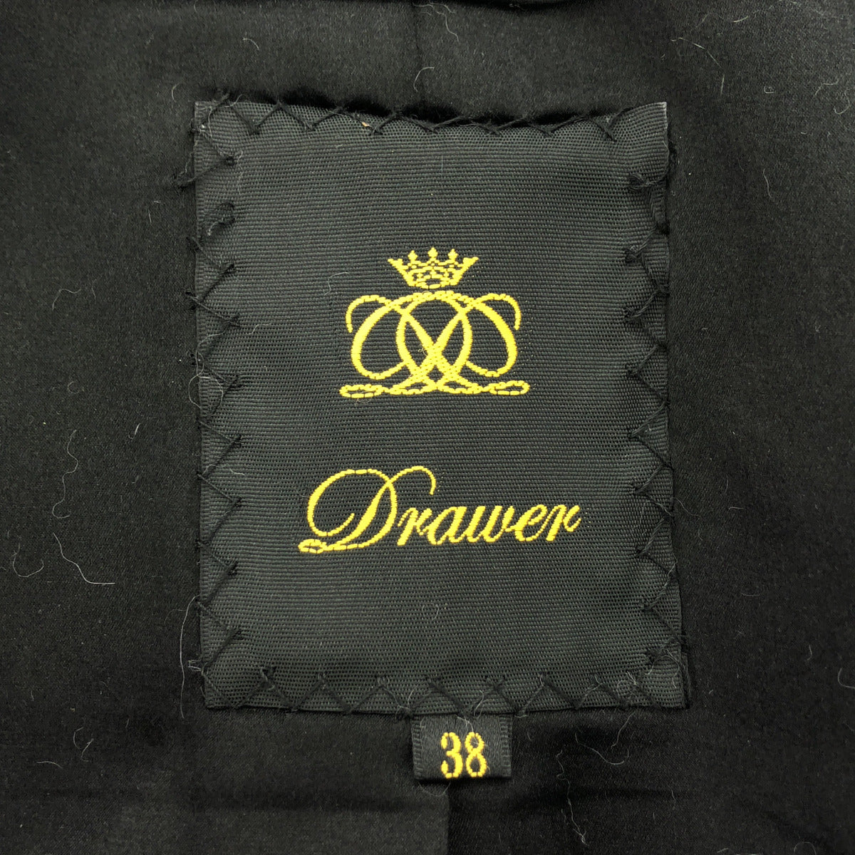 DRAWER ドゥロワー 6522-299-0374 ブラック×ホワイト アンゴラウール ジップアップジャケット ジャケット