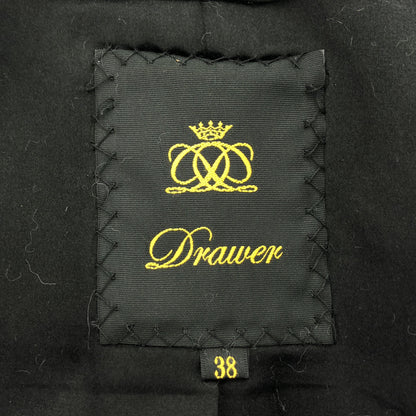 DRAWER ドゥロワー 6522-299-0374 ブラック×ホワイト アンゴラウール ジップアップジャケット ジャケット