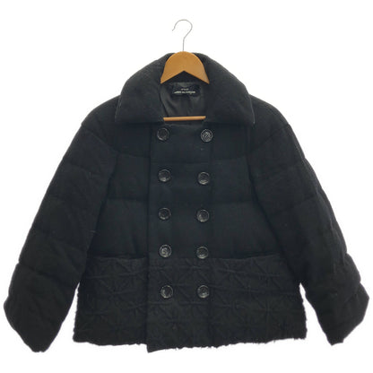 tricotCOMMEdesGARCONS トリココムデギャルソン TJ-J027 ブラック ボタニカル刺繍 ダブルブレスト ダウンジャケット ジャケット