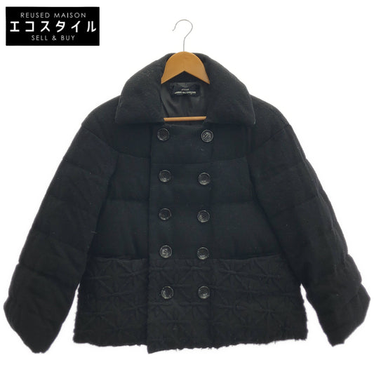 tricotCOMMEdesGARCONS トリココムデギャルソン TJ-J027 ブラック ボタニカル刺繍 ダブルブレスト ダウンジャケット ジャケット