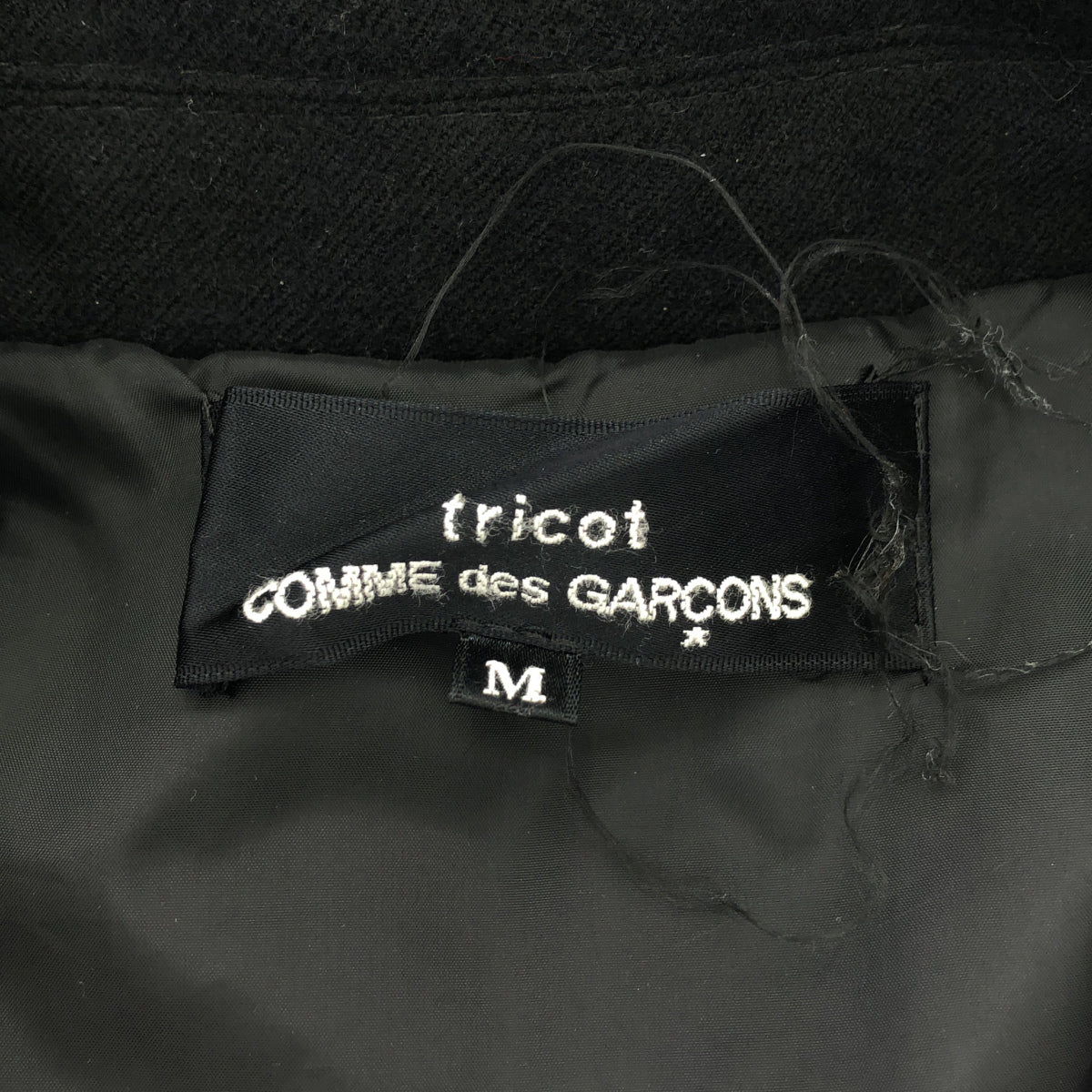 tricotCOMMEdesGARCONS トリココムデギャルソン TJ-J027 ブラック ボタニカル刺繍 ダブルブレスト ダウンジャケット ジャケット