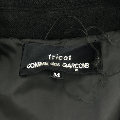tricotCOMMEdesGARCONS トリココムデギャルソン TJ-J027 ブラック ボタニカル刺繍 ダブルブレスト ダウンジャケット ジャケット