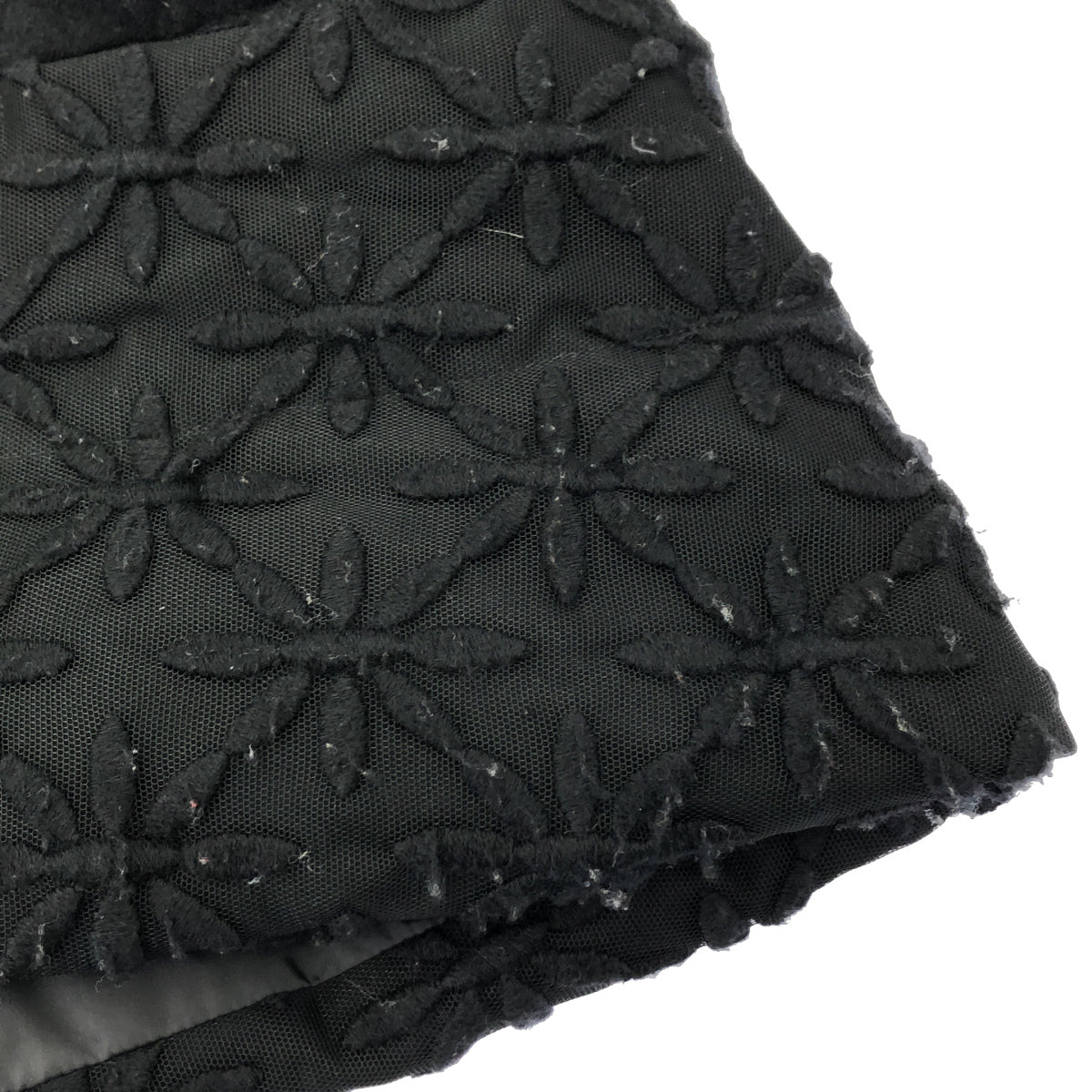 tricotCOMMEdesGARCONS トリココムデギャルソン TJ-J027 ブラック ボタニカル刺繍 ダブルブレスト ダウンジャケット ジャケット