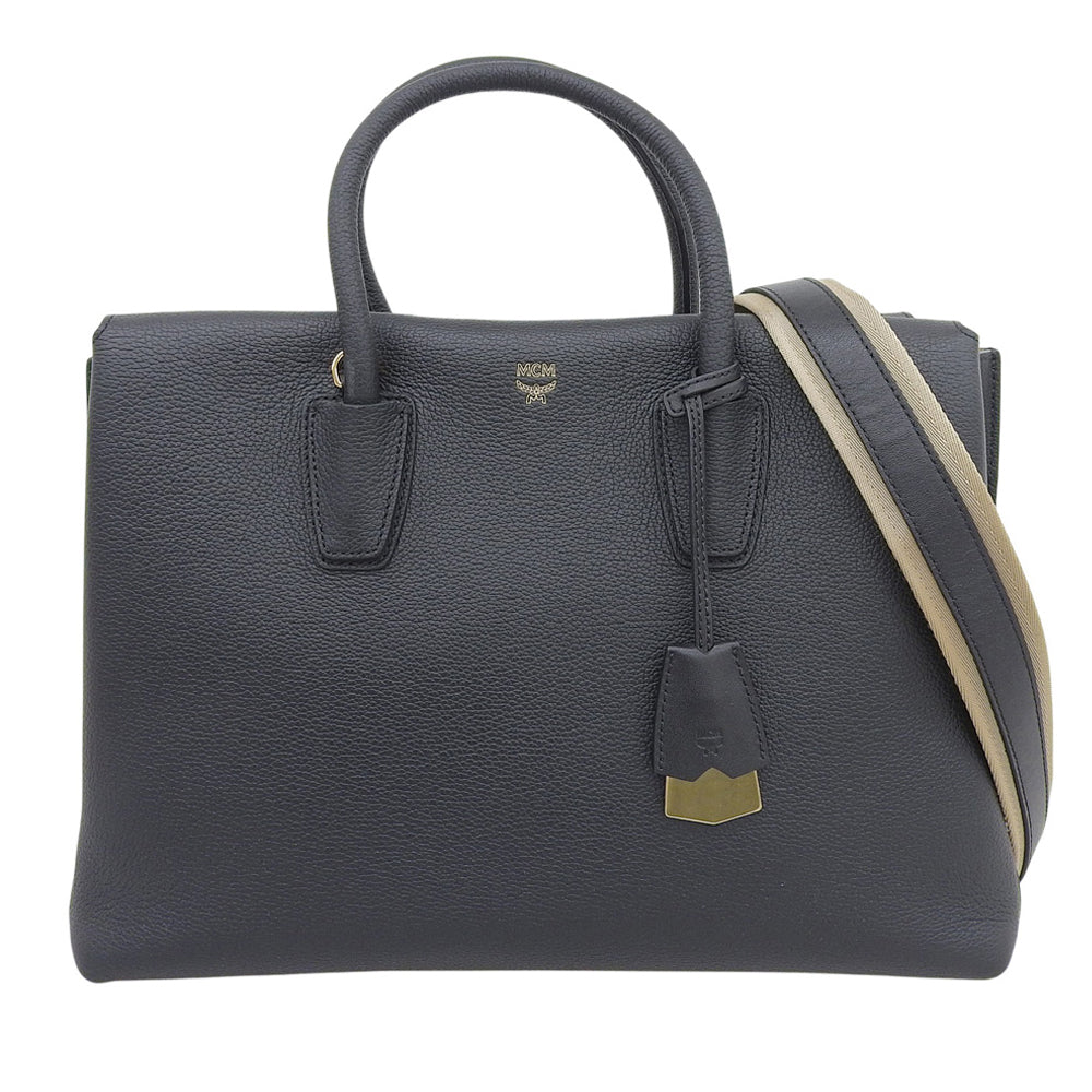 MCM エムシーエム MILLA ミラ 2WAY ハンドバッグ レディース ブラック×ゴールド MWT6AMA03BK001 ブラック ハンドバッグ