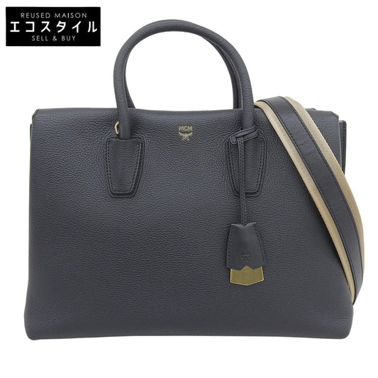 MCM エムシーエム MILLA ミラ 2WAY ハンドバッグ レディース ブラック×ゴールド MWT6AMA03BK001 ブラック ハンドバッグ