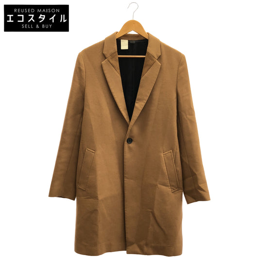 N.Hoolywood N. Hoolywood Brown Wool Contrast-Lapel Chesterfield Coat Jacket