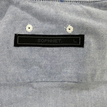 SOPHNET. ソフネット ライトブルー コットン100 ボタンダウンカラー ペイズリー切り替えスリーブシャツ トップス
