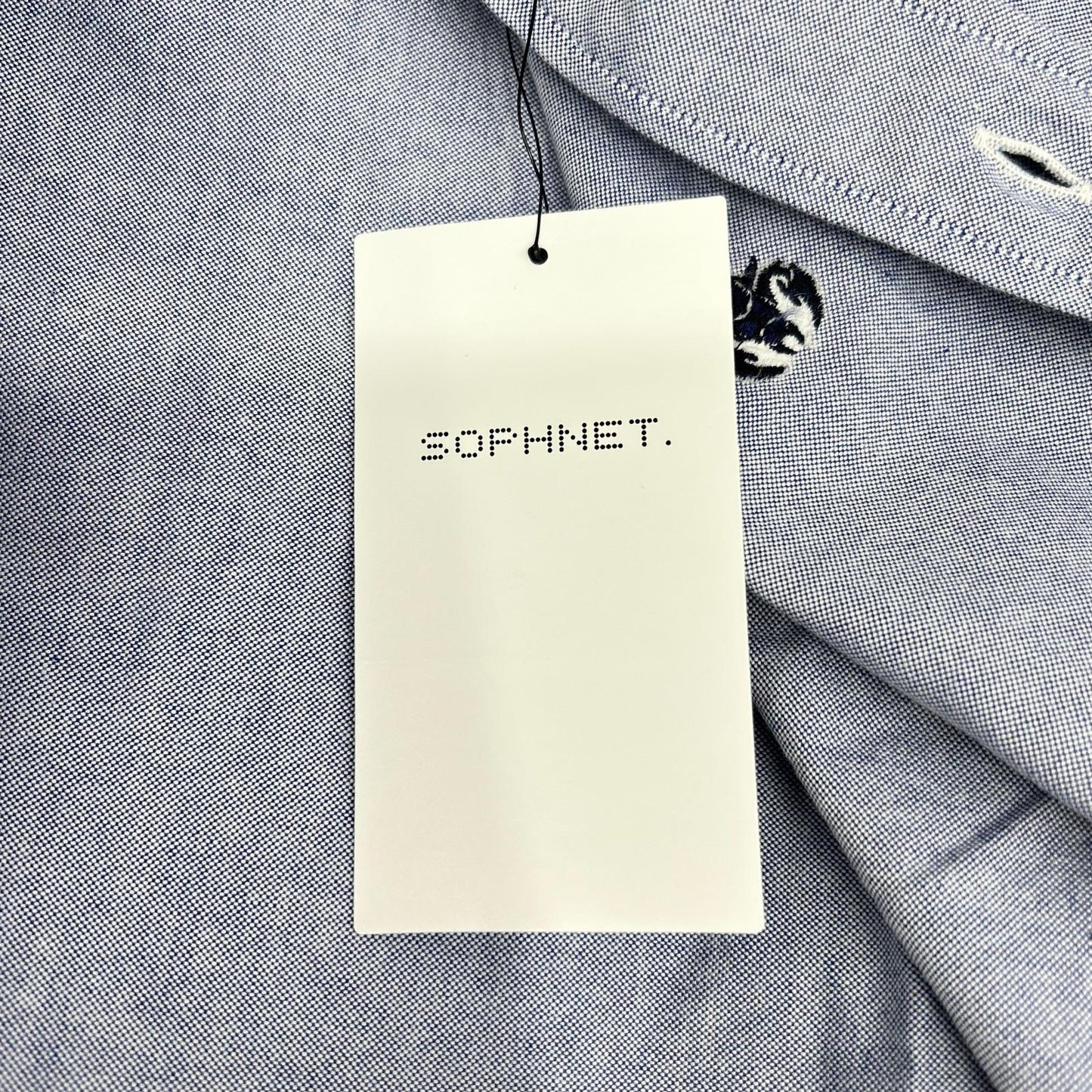 SOPHNET. ソフネット ライトブルー コットン100 ボタンダウンカラー ペイズリー切り替えスリーブシャツ トップス