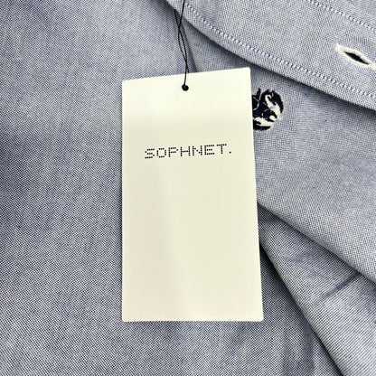 SOPHNET. ソフネット ライトブルー コットン100 ボタンダウンカラー ペイズリー切り替えスリーブシャツ トップス