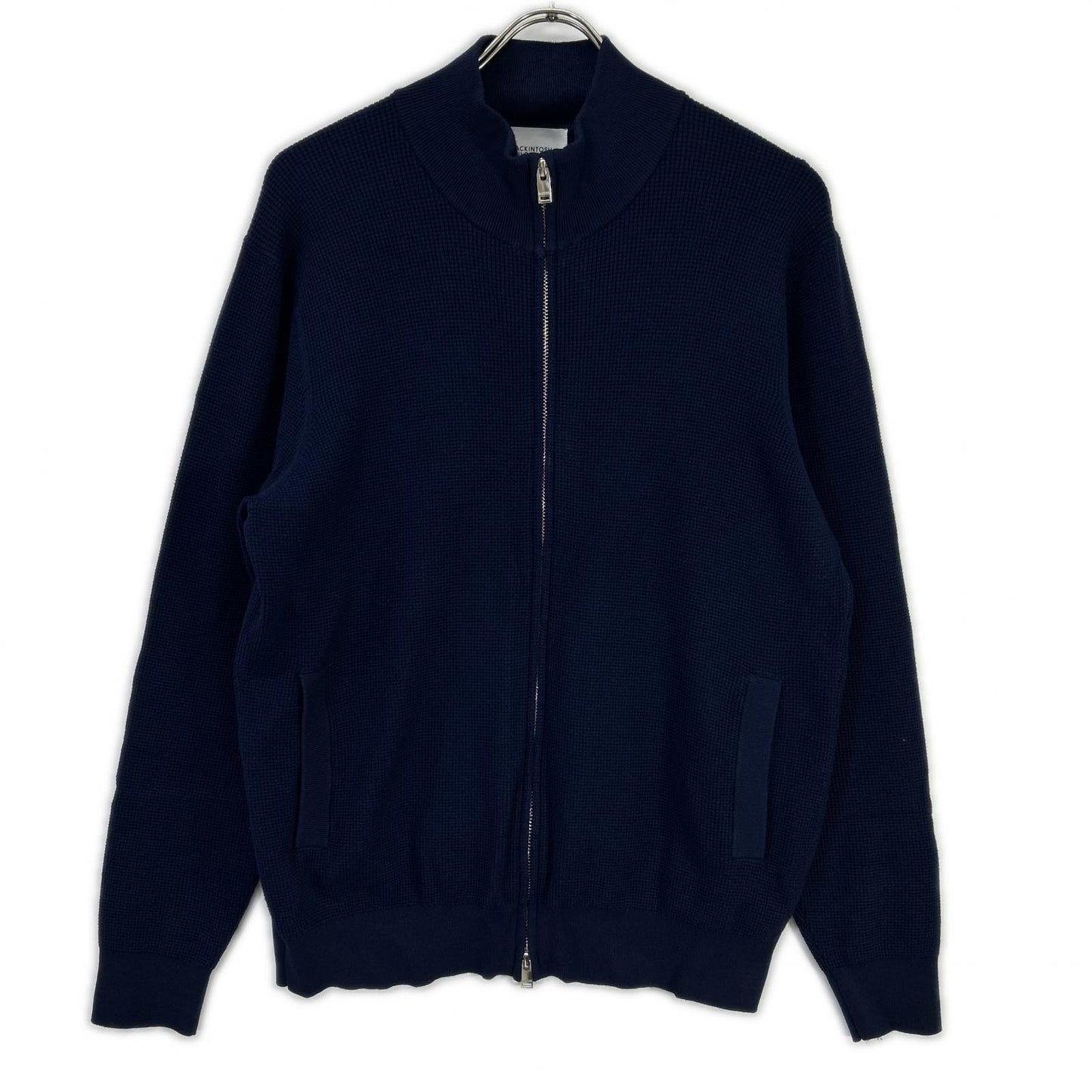 MACKINTOSH PHILOSOPHY マッキントッシュフィロソフィー H1N37-457-29 ネイビー ミニワッフル スタンドジップアップニット トップス