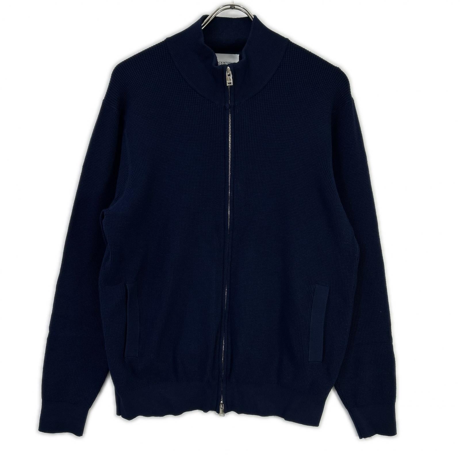 MACKINTOSH PHILOSOPHY マッキントッシュフィロソフィー H1N37-457-29 ネイビー ミニワッフル スタンドジップアップニット トップス