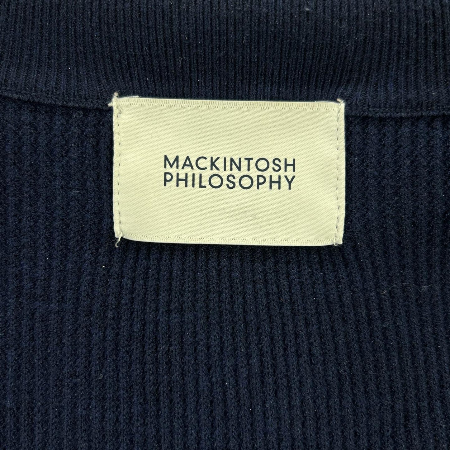MACKINTOSH PHILOSOPHY マッキントッシュフィロソフィー H1N37-457-29 ネイビー ミニワッフル スタンドジップアップニット トップス