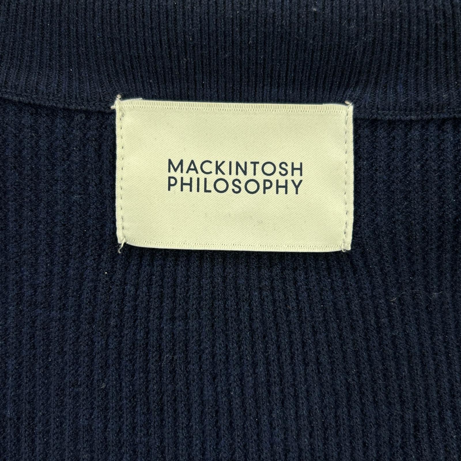 MACKINTOSH PHILOSOPHY マッキントッシュフィロソフィー H1N37-457-29 ネイビー ミニワッフル スタンドジップアップニット トップス