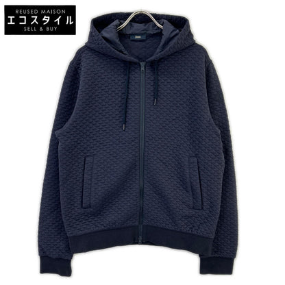 HERNO ヘルノ JC000046U-52087-9200 ネイビー ジャガード織 FELPA ZIP DETTAGLIO PATCH トップス