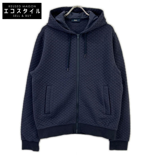 HERNO ヘルノ JC000046U-52087-9200 ネイビー ジャガード織 FELPA ZIP DETTAGLIO PATCH トップス