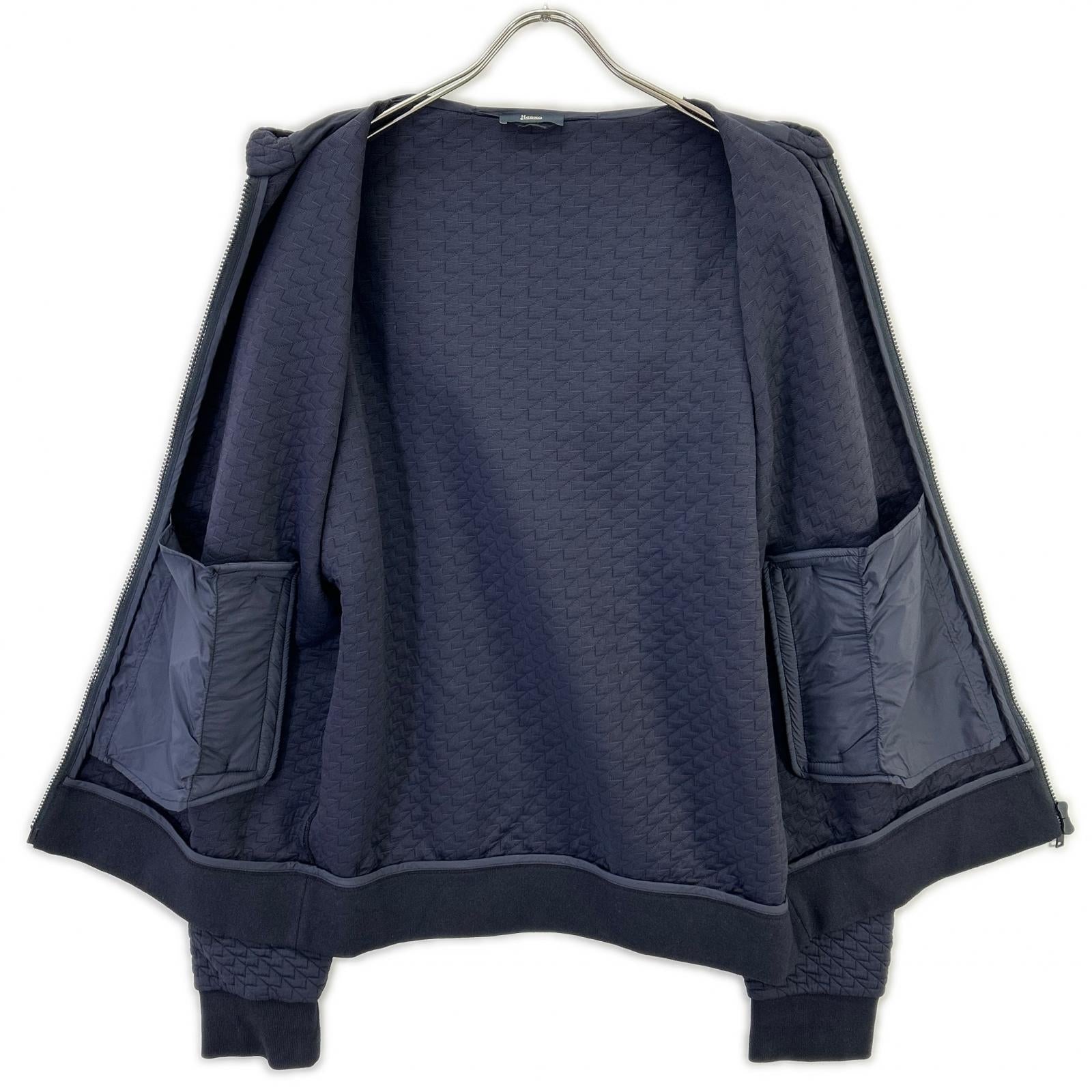 HERNO ヘルノ JC000046U-52087-9200 ネイビー ジャガード織 FELPA ZIP DETTAGLIO PATCH トップス