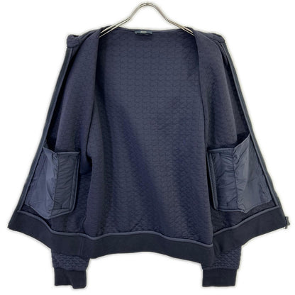 HERNO ヘルノ JC000046U-52087-9200 ネイビー ジャガード織 FELPA ZIP DETTAGLIO PATCH トップス