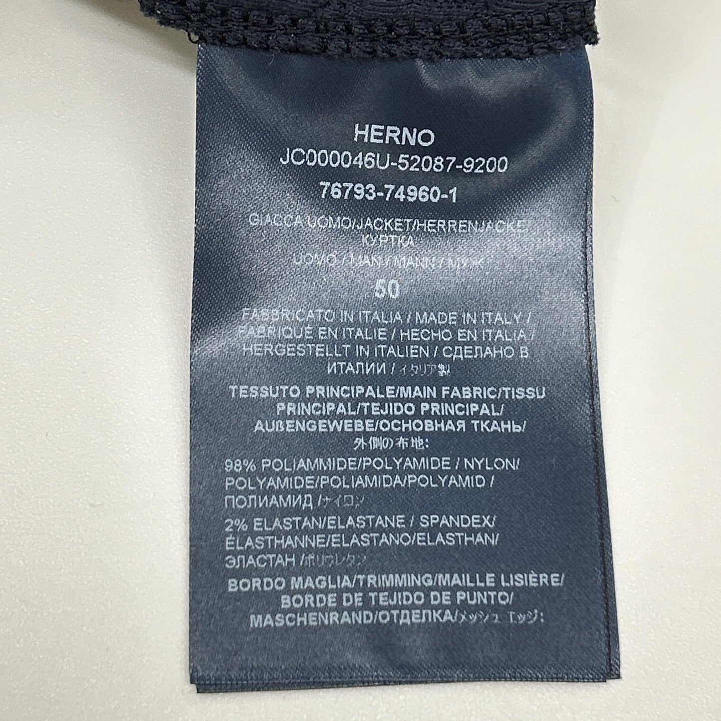 HERNO ヘルノ JC000046U-52087-9200 ネイビー ジャガード織 FELPA ZIP DETTAGLIO PATCH トップス