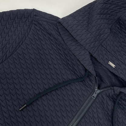 HERNO ヘルノ JC000046U-52087-9200 ネイビー ジャガード織 FELPA ZIP DETTAGLIO PATCH トップス