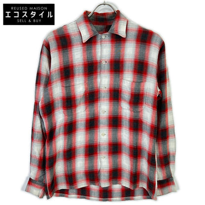 VINTAGE ヴィンテージ 50~60's レッド オンブレチェック レーヨンシャツ トップス