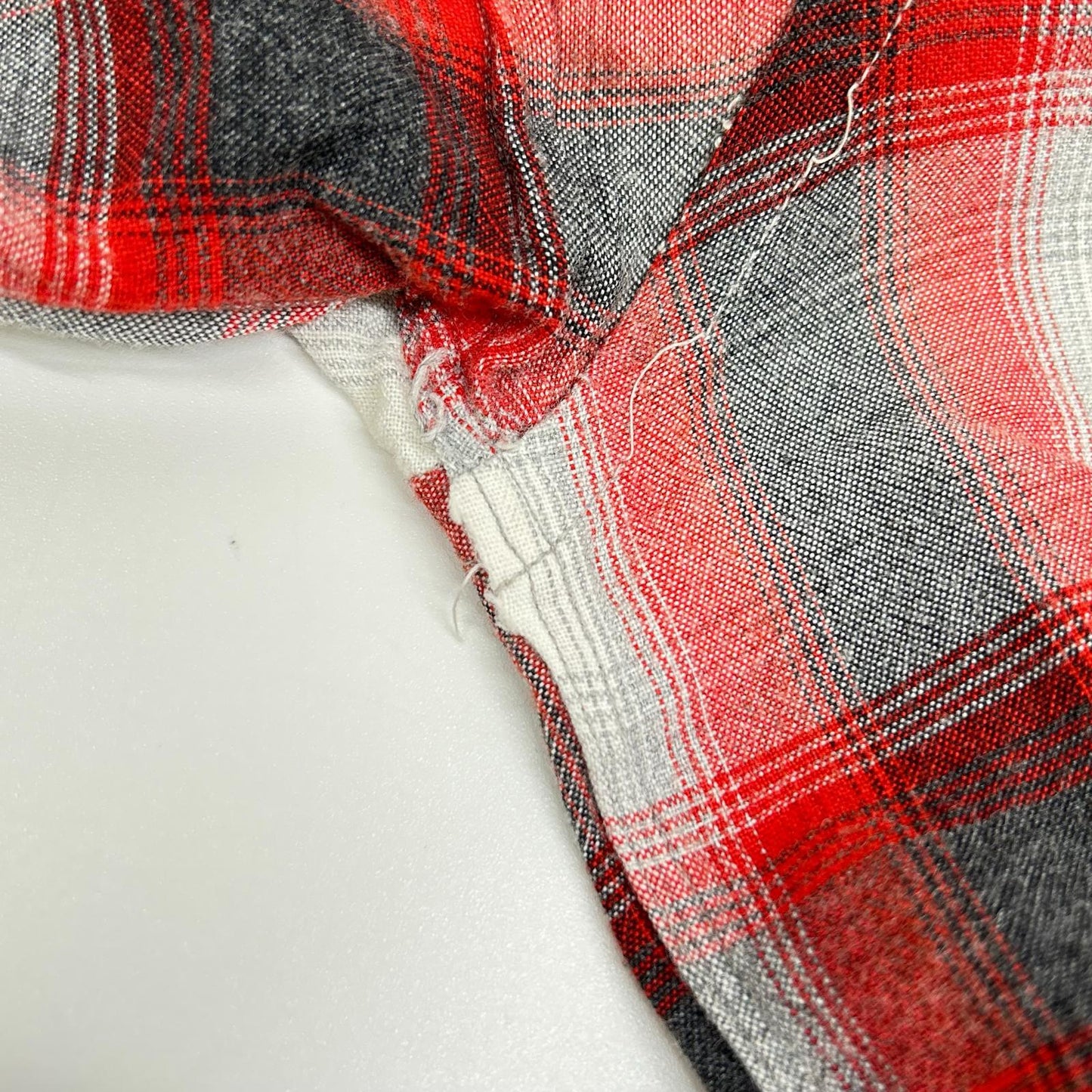 VINTAGE ヴィンテージ 50~60's レッド オンブレチェック レーヨンシャツ トップス