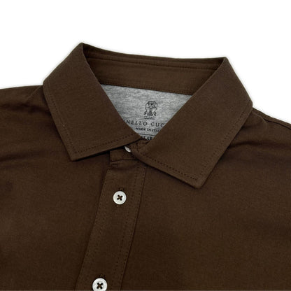 BRUNELLO CUCINELLI ブルネロクチネリ M0T713966 ブラウン×グレー ショートスリーブ レイヤード ポロシャツ トップス