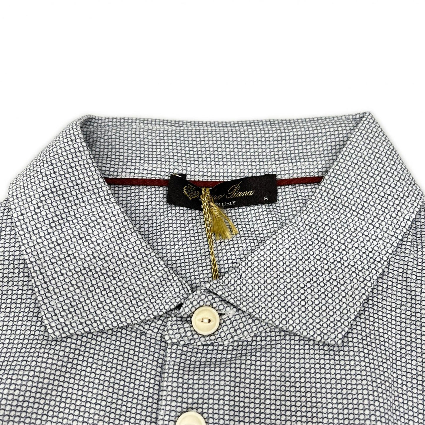 Loro Piana ロロピアーナ MAA9355 ホワイト サークルデザイン ショートスリーブ ポロシャツ トップス