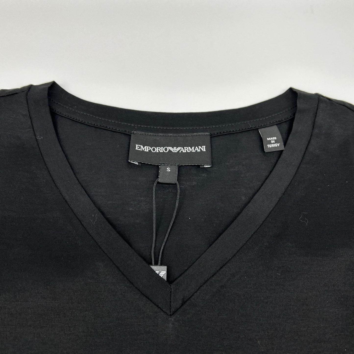 EMPORIOARMANI エンポリオアルマーニ 6Z1T6Q ブラック×グレー ロゴプリント ショートスリーブカットソー トップス