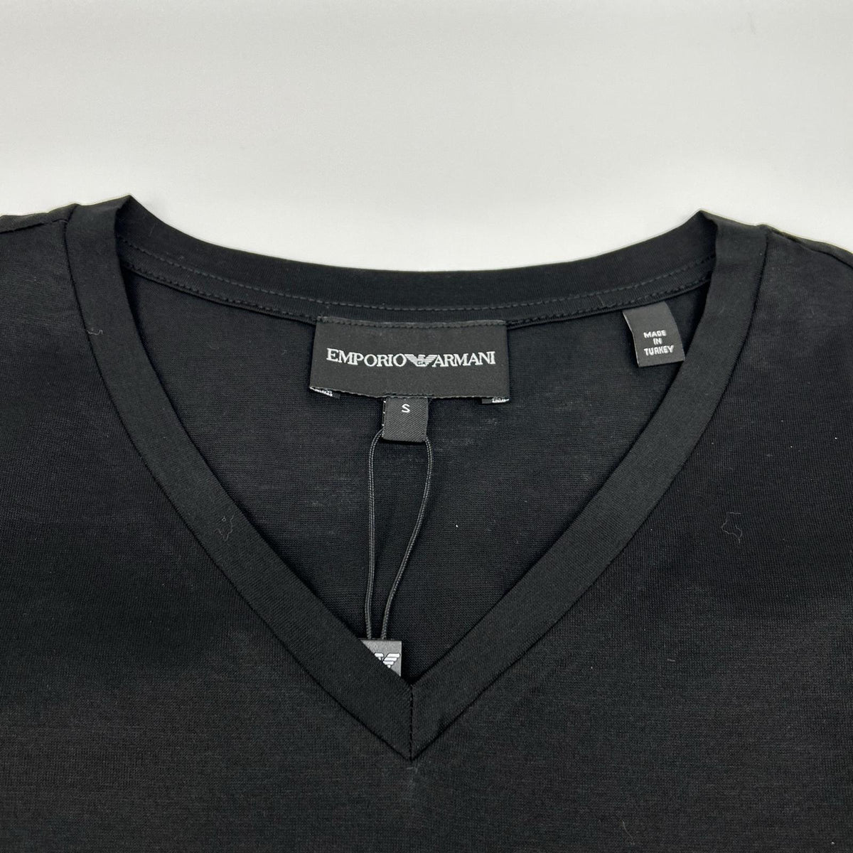 EMPORIOARMANI エンポリオアルマーニ 6Z1T6Q ブラック×グレー ロゴプリント ショートスリーブカットソー トップス
