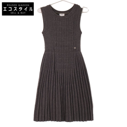 CHANEL シャネル 【国内正規】P31446K00493 07A ウール ココマークプレート ニット ノースリーブ ワンピース