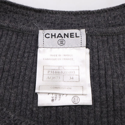 CHANEL シャネル 【国内正規】P31446K00493 07A ウール ココマークプレート ニット ノースリーブ ワンピース