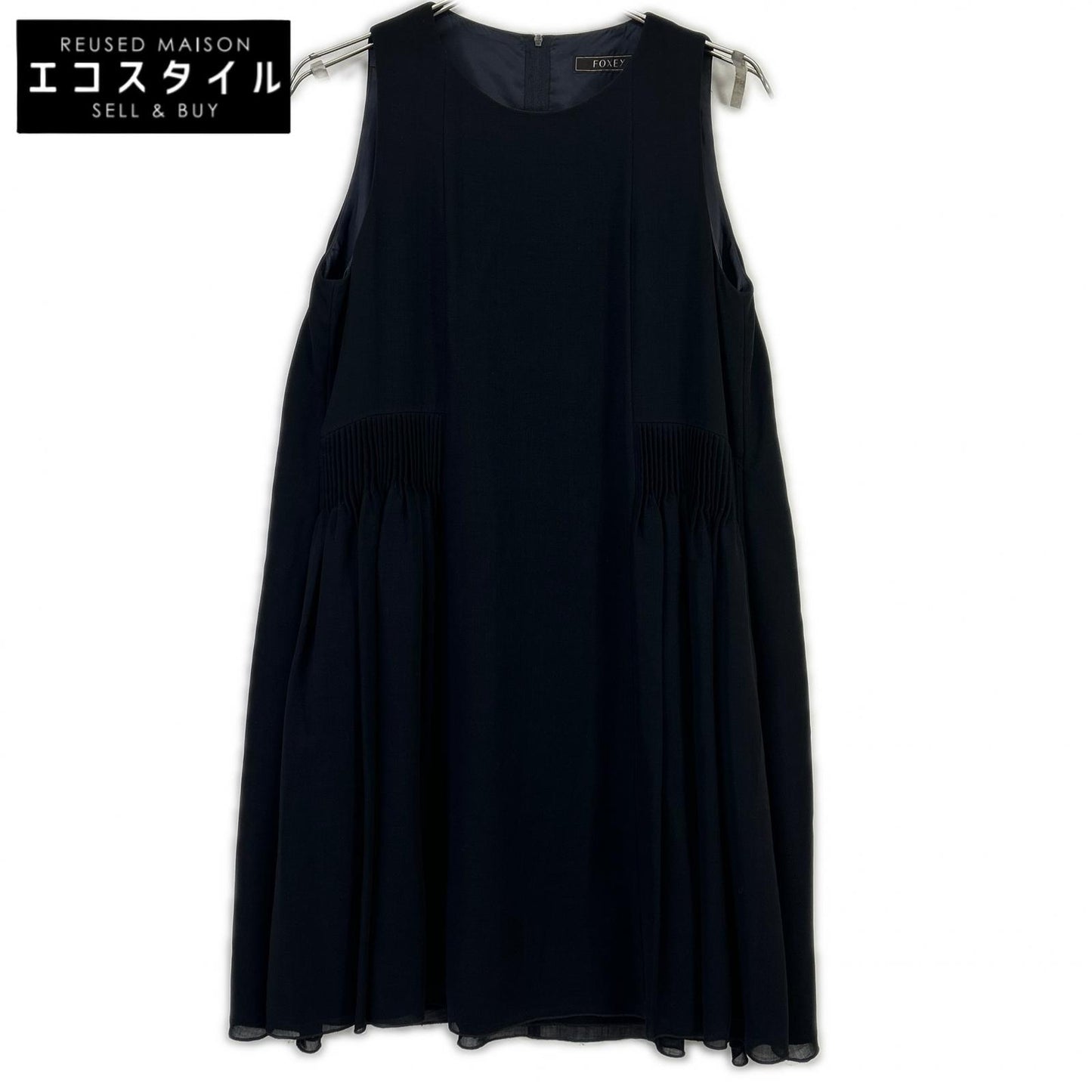FOXEY フォクシー 36786 ブラック ウール リズム ドレスワンピース ワンピース