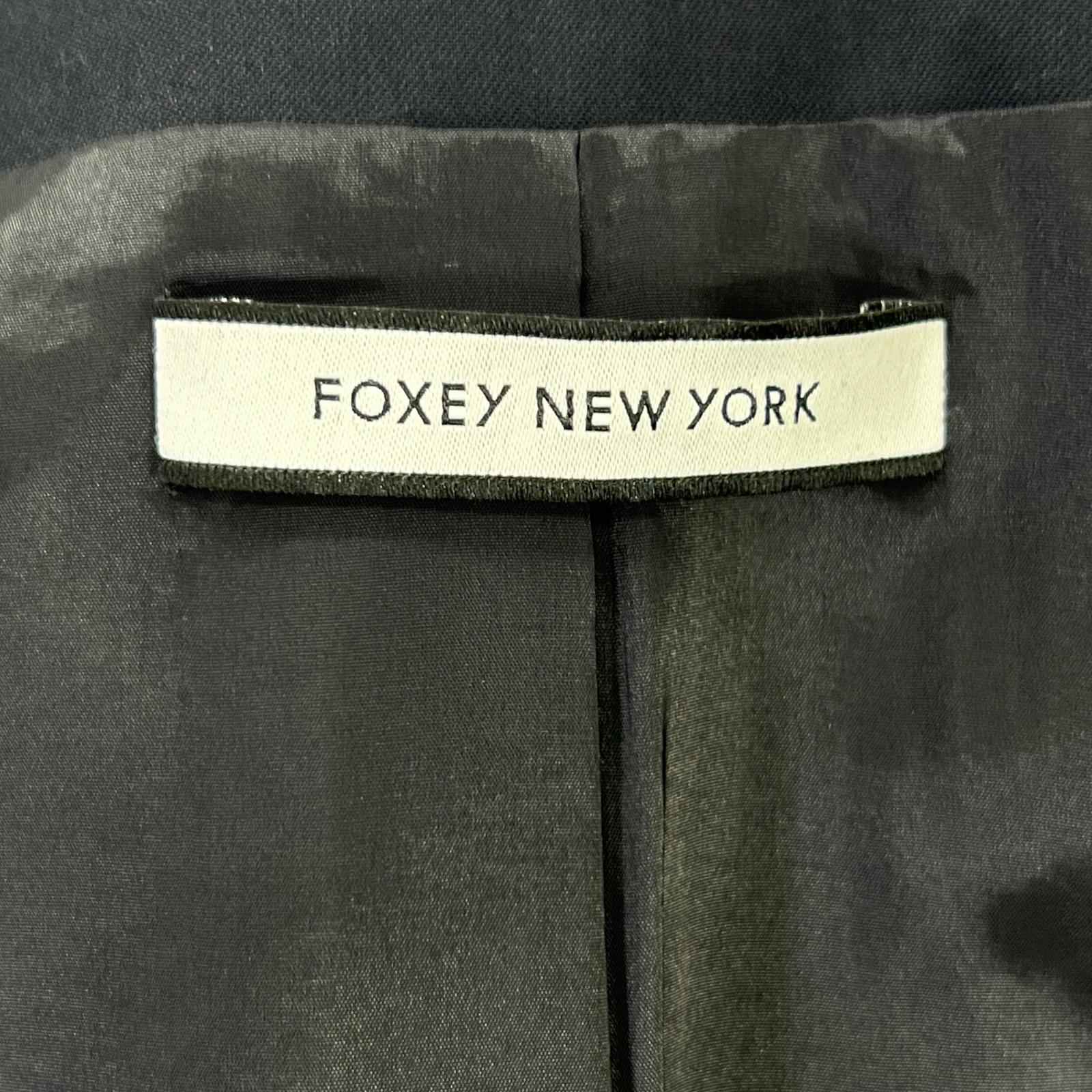 FOXEY NEW YORK フォクシーニューヨーク 33727 ブラック レーヨン混 タキシードコクーンコート コート