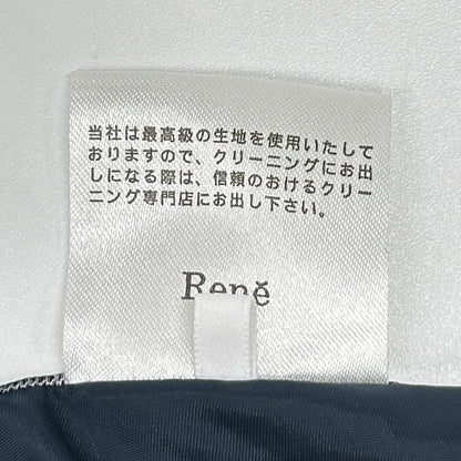 Rene ルネ 6116440 ネイビー ウールシルク バックジップ ワンピース ワンピース