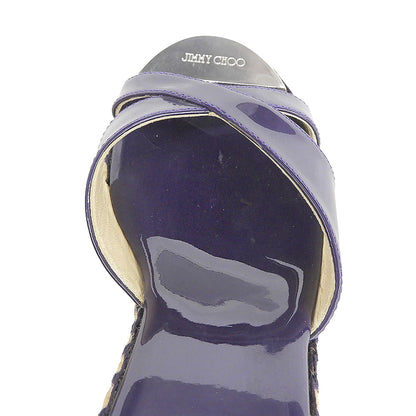 JIMMY CHOO Patent Wedge-Sole Sandals Shoes Women's Perfume Purple 36 Shoes
