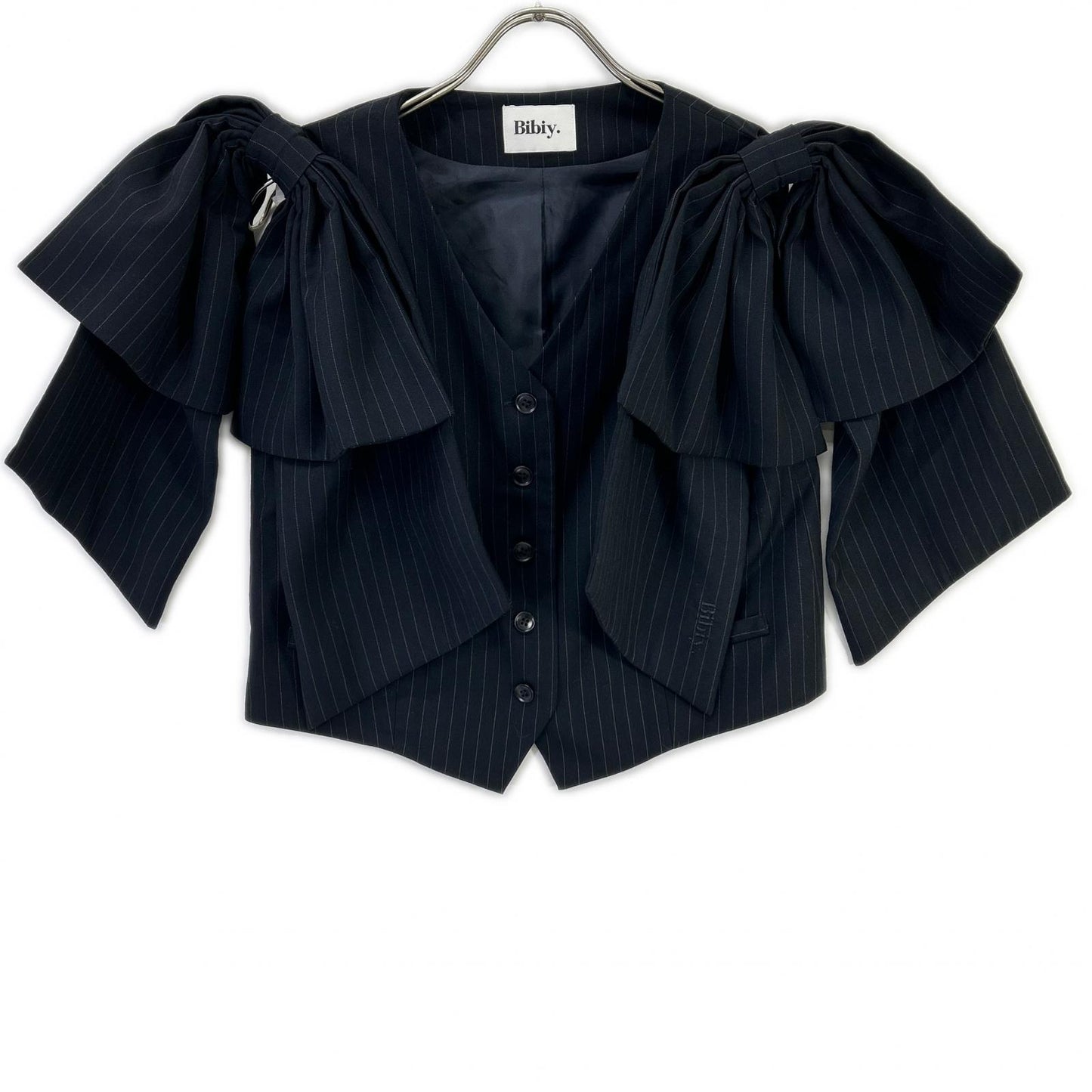Bibiy ビビィ ネイビー ピンストライプ BIBIY DONNA RIBBON VEST ジャケット