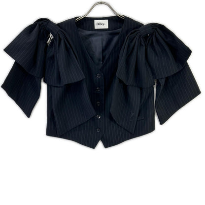 Bibiy ビビィ ネイビー ピンストライプ BIBIY DONNA RIBBON VEST ジャケット