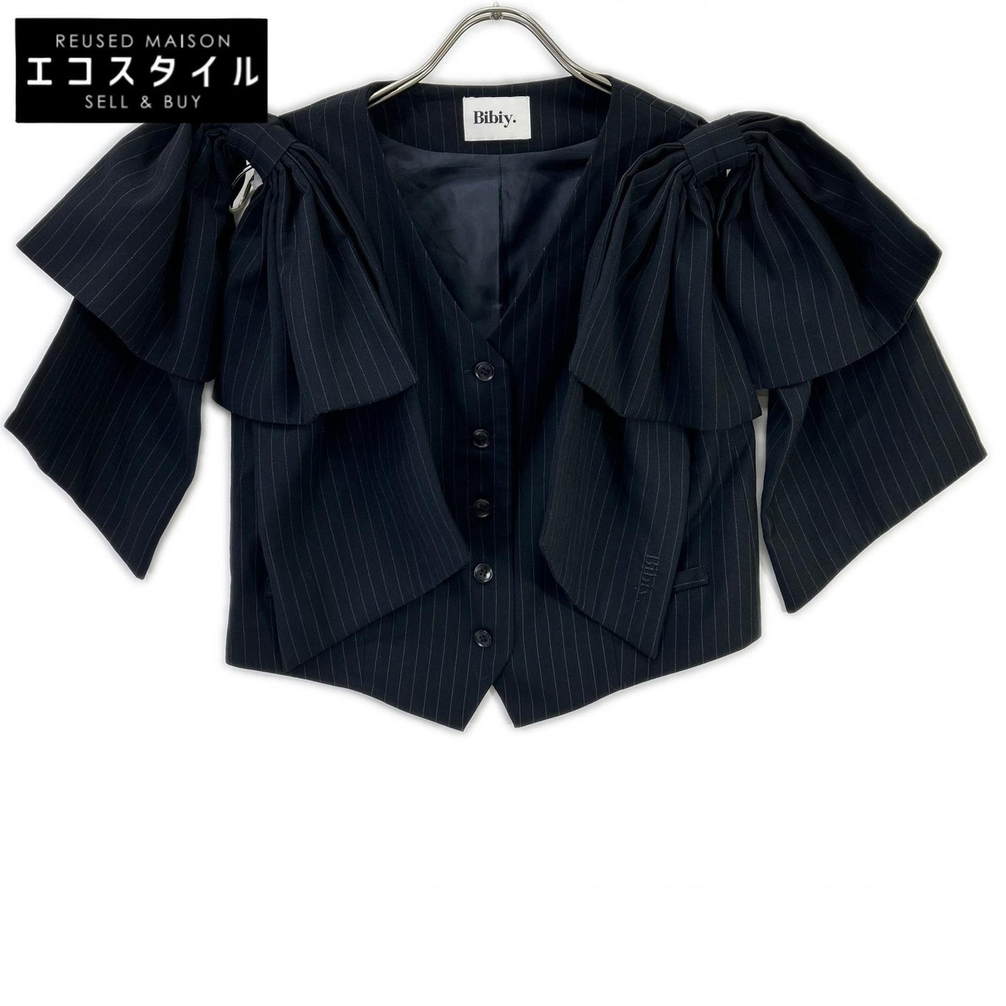 Bibiy ビビィ ネイビー ピンストライプ BIBIY DONNA RIBBON VEST ジャケット