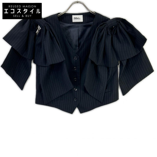 Bibiy ビビィ ネイビー ピンストライプ BIBIY DONNA RIBBON VEST ジャケット