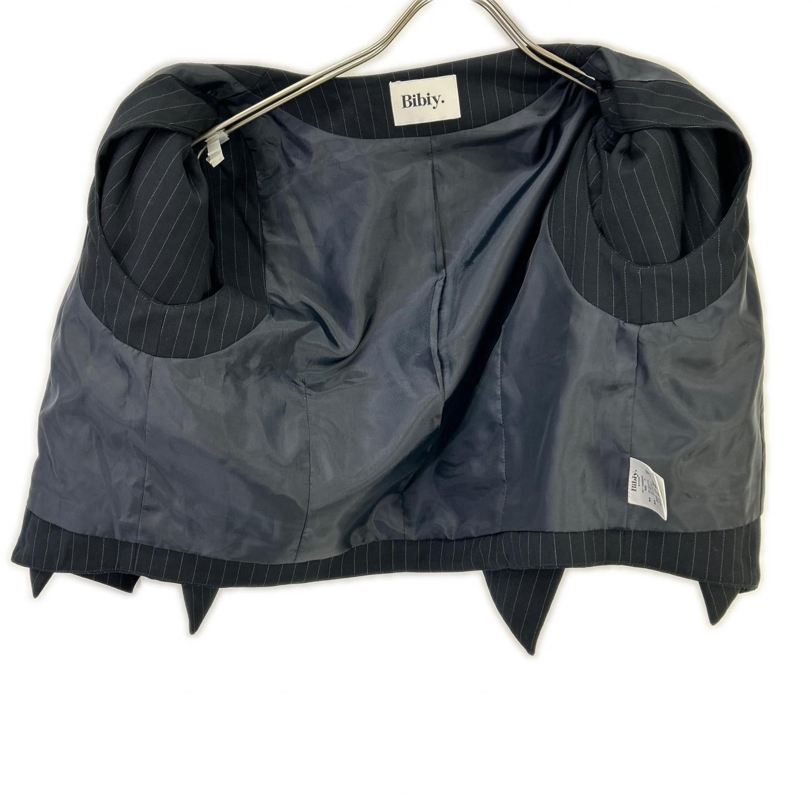 Bibiy ビビィ ネイビー ピンストライプ BIBIY DONNA RIBBON VEST ジャケット