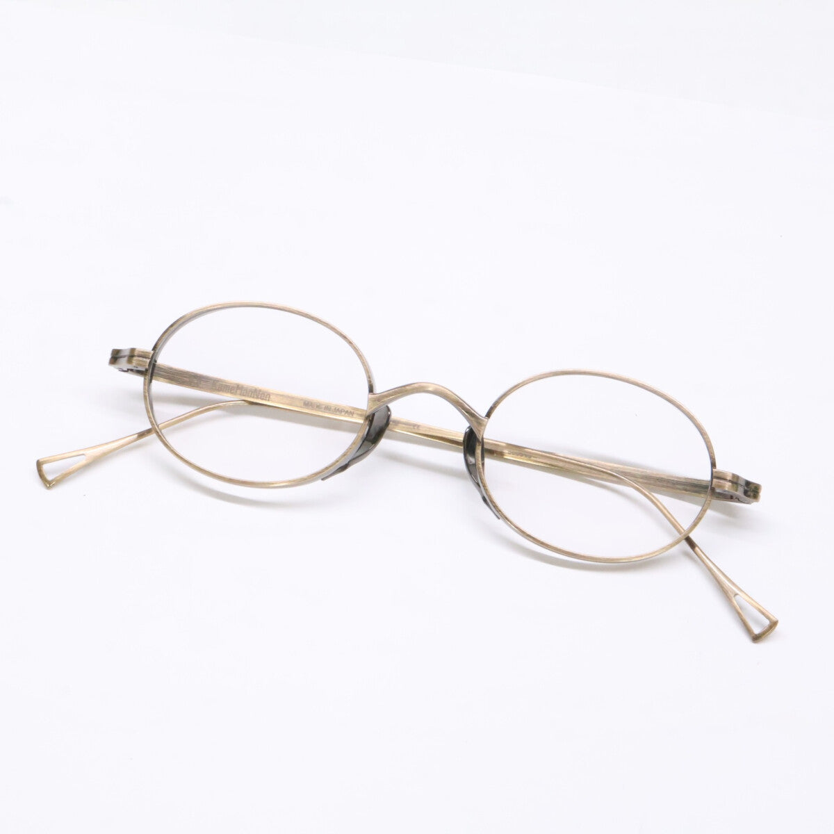 KameManNen カメマンネン 【美品】KMN9918 AG TITANIUM オーバルシェイプ アイウェア 眼鏡