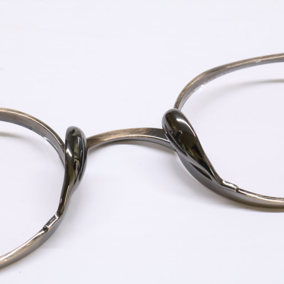 KameManNen カメマンネン 【美品】KMN9918 AG TITANIUM オーバルシェイプ アイウェア 眼鏡