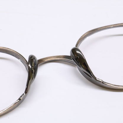 KameManNen カメマンネン 【美品】KMN9918 AG TITANIUM オーバルシェイプ アイウェア 眼鏡