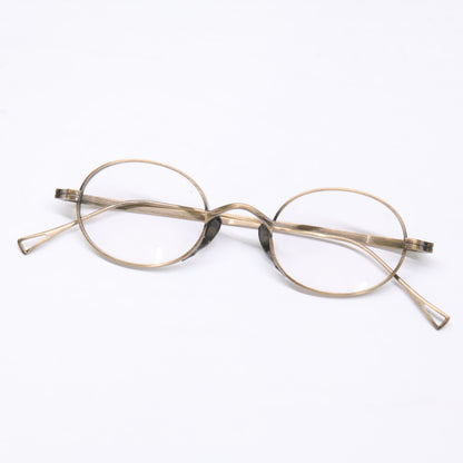 KameManNen カメマンネン 【美品】KMN9918 AG TITANIUM オーバルシェイプ アイウェア 眼鏡