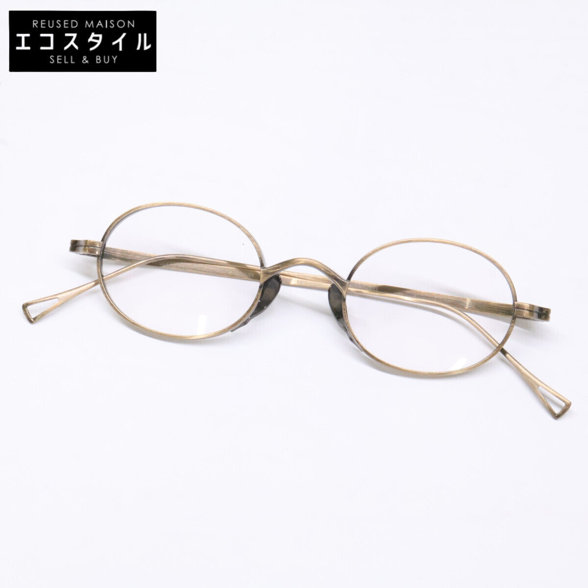 KameManNen カメマンネン 【美品】KMN9918 AG TITANIUM オーバルシェイプ アイウェア 眼鏡