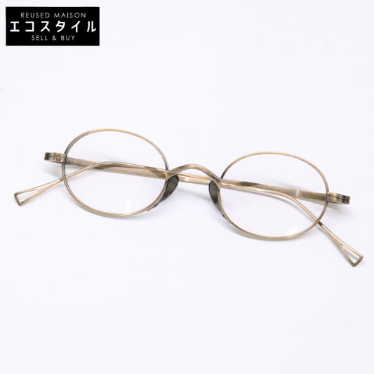 KameManNen カメマンネン 【美品】KMN9918 AG TITANIUM オーバルシェイプ アイウェア 眼鏡