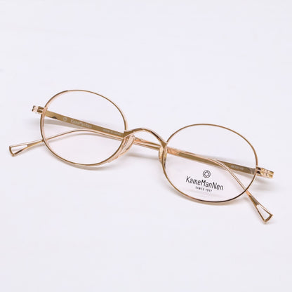 KameManNen カメマンネン 【美品】KMN9918 チタン オーバルシェイプ 眼鏡