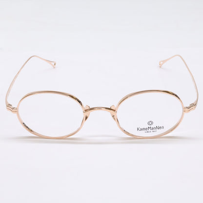 KameManNen カメマンネン 【美品】KMN9918 チタン オーバルシェイプ 眼鏡