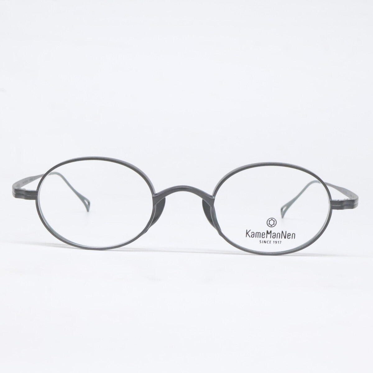 KameManNen 【Excellent condition】KMN9918 MBK TITANIUM demo-lens oval-shaped eyewear