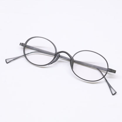 KameManNen カメマンネン 【美品】KMN9918 チタン オーバルシェイプ 眼鏡